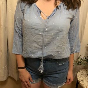 J. Crew neck-tie top